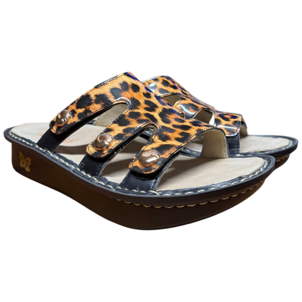 ALEGRIA Dinah Women's 39 /US 9-9.5 Leopard Three Strap Adjustable Comfort Sandal - Picture 3 of 16